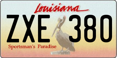 LA license plate ZXE380