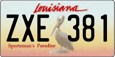 LA license plate ZXE381