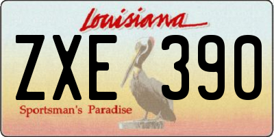 LA license plate ZXE390