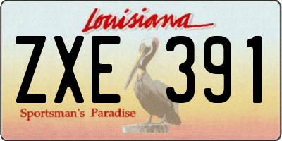 LA license plate ZXE391