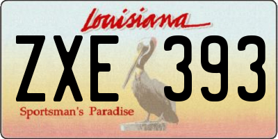 LA license plate ZXE393