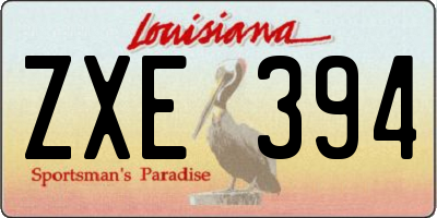 LA license plate ZXE394