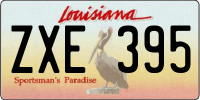 LA license plate ZXE395