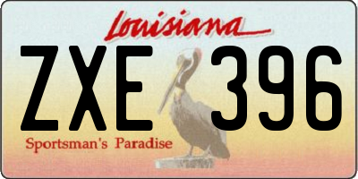 LA license plate ZXE396