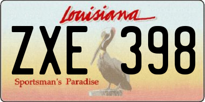 LA license plate ZXE398