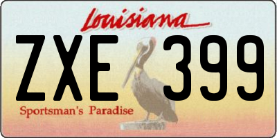 LA license plate ZXE399