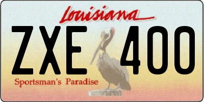 LA license plate ZXE400