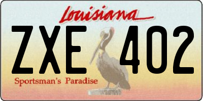 LA license plate ZXE402