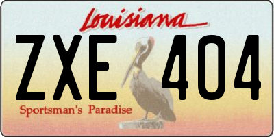 LA license plate ZXE404