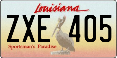 LA license plate ZXE405