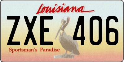 LA license plate ZXE406