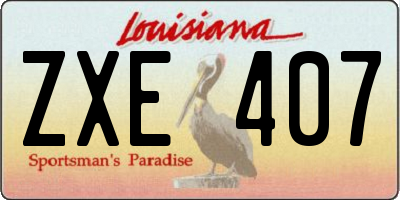 LA license plate ZXE407