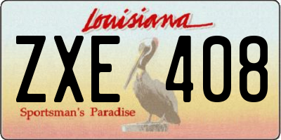 LA license plate ZXE408