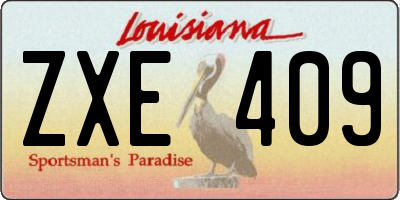 LA license plate ZXE409