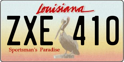 LA license plate ZXE410