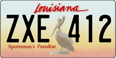 LA license plate ZXE412