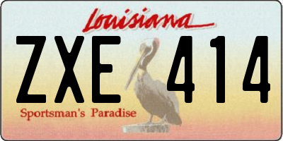 LA license plate ZXE414