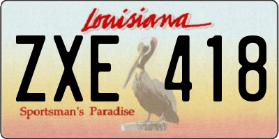 LA license plate ZXE418