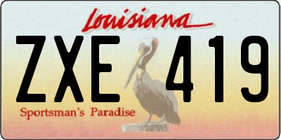 LA license plate ZXE419