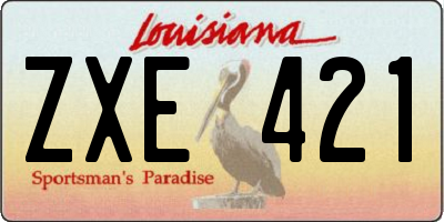 LA license plate ZXE421