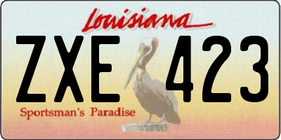 LA license plate ZXE423