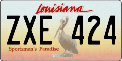 LA license plate ZXE424