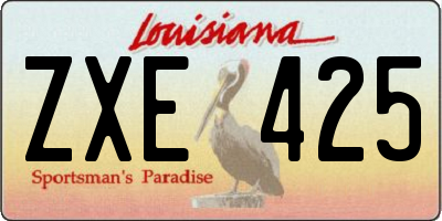 LA license plate ZXE425