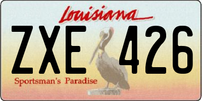 LA license plate ZXE426