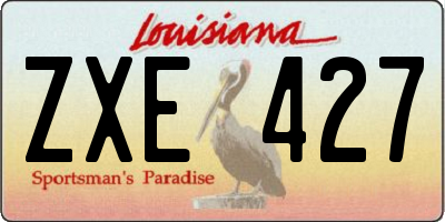 LA license plate ZXE427