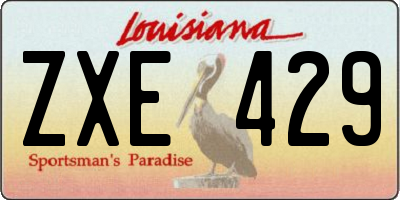 LA license plate ZXE429