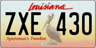 LA license plate ZXE430