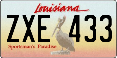 LA license plate ZXE433