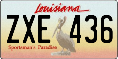 LA license plate ZXE436