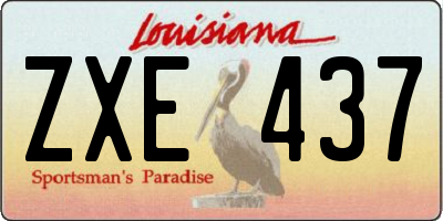 LA license plate ZXE437