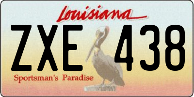 LA license plate ZXE438
