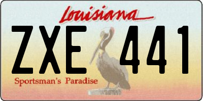 LA license plate ZXE441