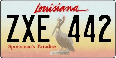 LA license plate ZXE442