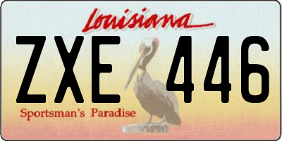 LA license plate ZXE446