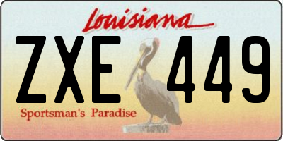 LA license plate ZXE449