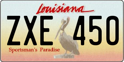 LA license plate ZXE450