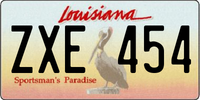 LA license plate ZXE454