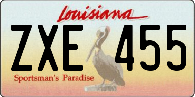 LA license plate ZXE455