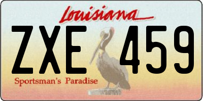 LA license plate ZXE459