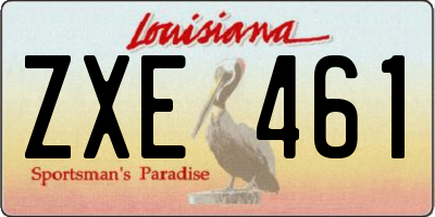 LA license plate ZXE461