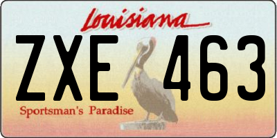 LA license plate ZXE463