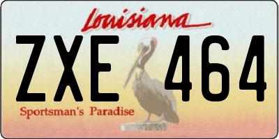 LA license plate ZXE464