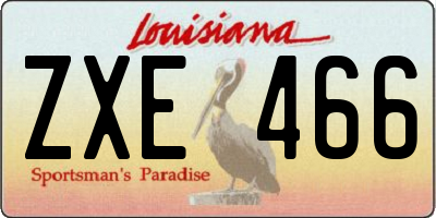 LA license plate ZXE466