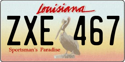 LA license plate ZXE467