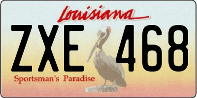 LA license plate ZXE468