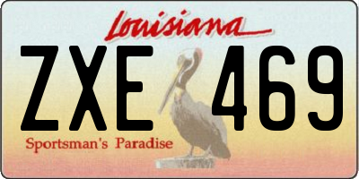 LA license plate ZXE469